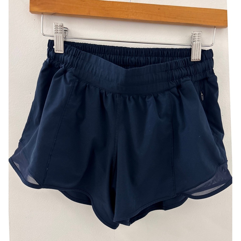 Lululemon Hotty Hot High-Rise Lined Short 4 True Navy Blue W7AVGT Size 6 Gym